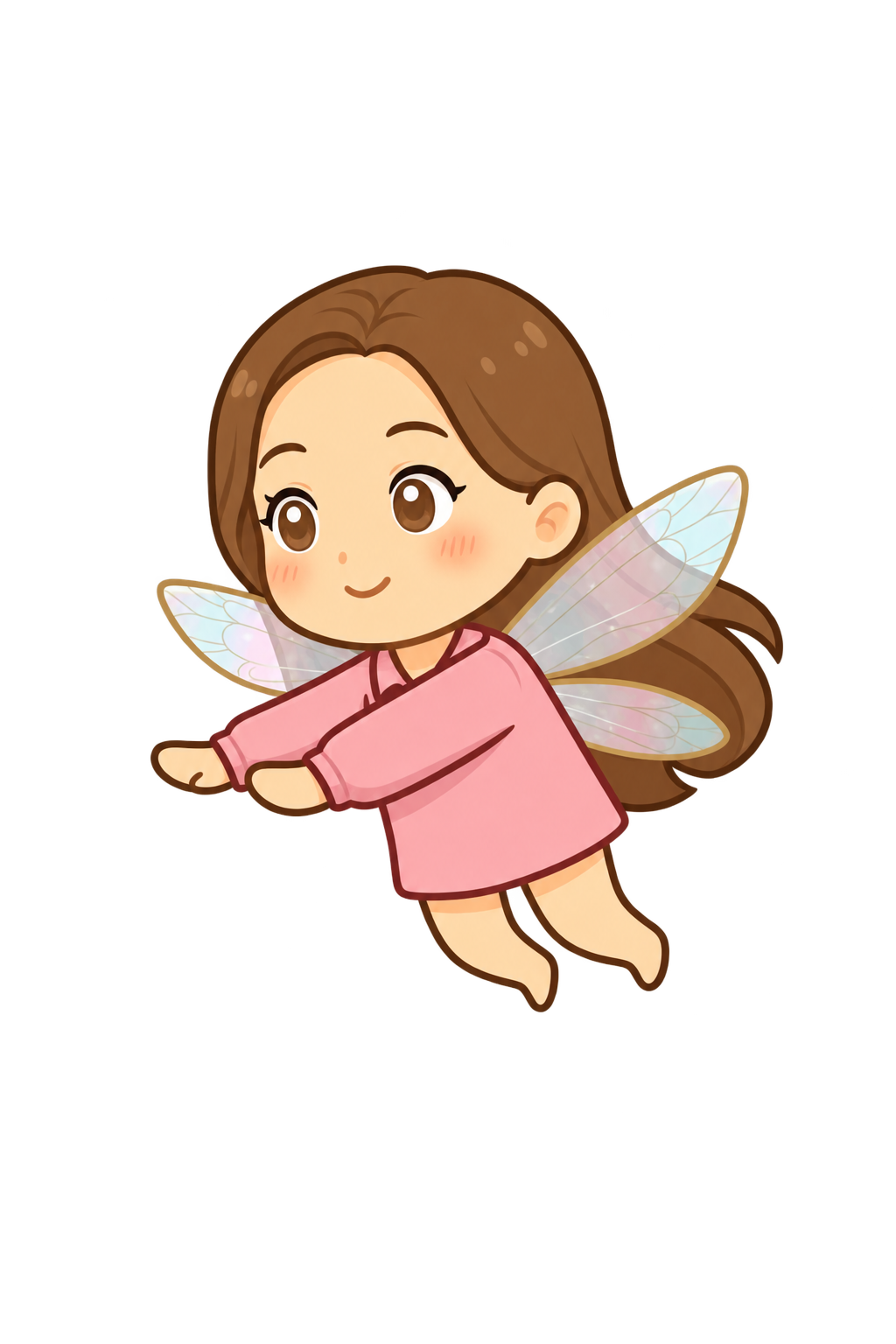The fairy girl flies toward the cake